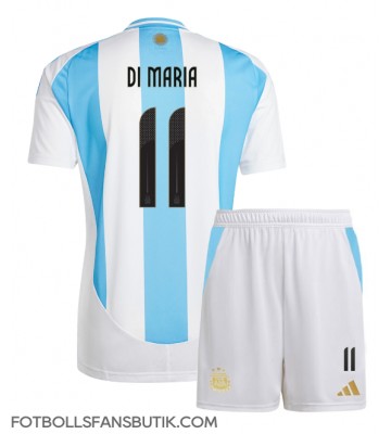 Argentina Angel Di Maria #11 Replika Hemmatröja Barn Copa America 2024 Kortärmad (+ Korta byxor)